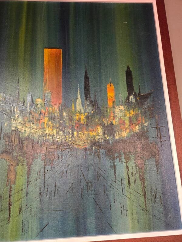 Abstract Cityscape Painting – Framed Artwork - Artist B.Scani - Image 5