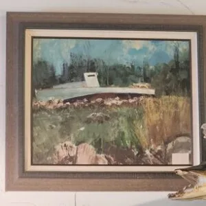 fishing boat scene painted