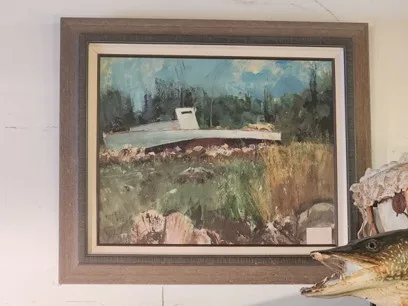 fishing boat scene painted