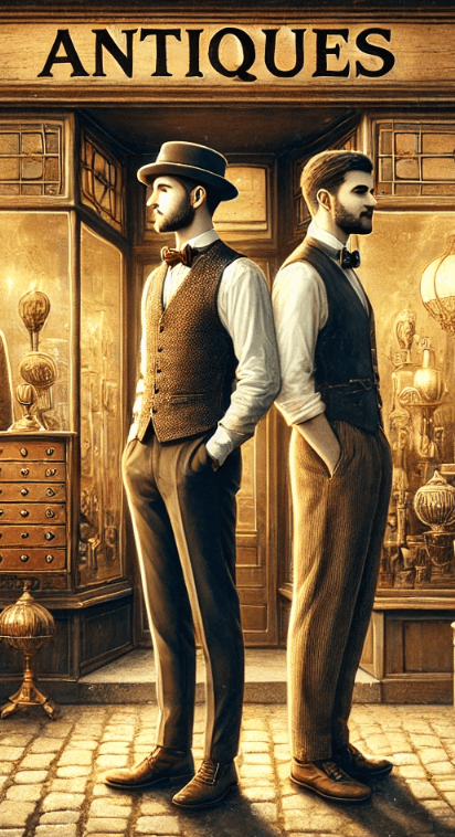 Screenshot 2025-01-26 131022 Two brothers standing outside the antique shop