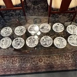Unique Danish porcelain wall plaques featuring zodiac horoscope designs, ideal for astrology enthusiasts.