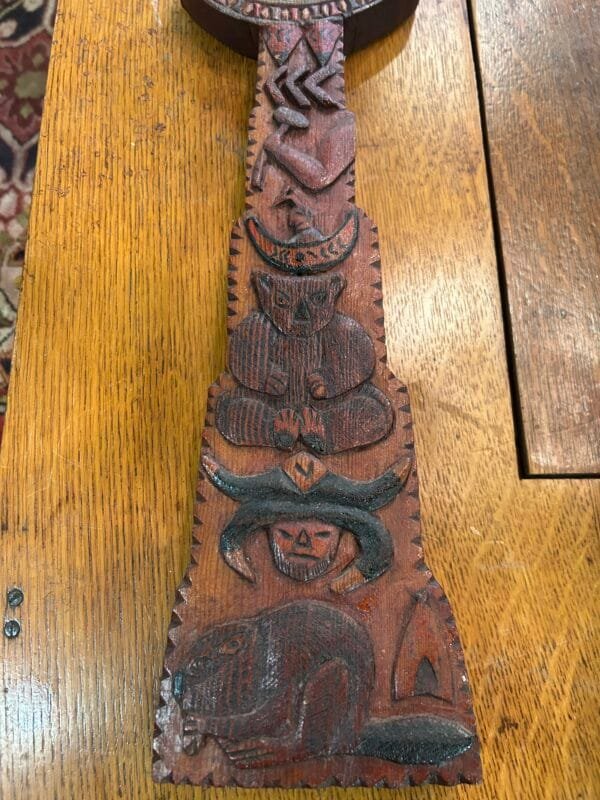 Hand-Carved Cedar Folk Art Totem with Eagle - 18" x 5.5" - Unique Rare Find - Image 4