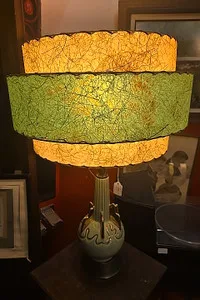 1950s MCM Atomic fibreglass pottery lamp