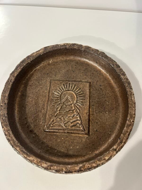 Mid-Century Modern Brutalist Bowl by Robert Bentsen – Signed Danish Studio Pottery (16 cm x 3 cm)
